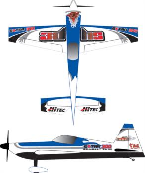 3DHS blue-silver flame Extra 300 Graphic Package